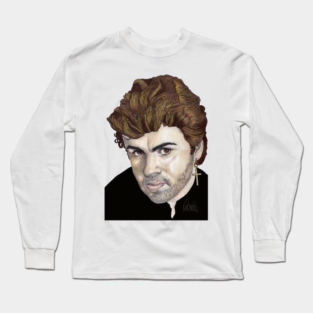 George Michael Long Sleeve T-Shirt by paulnelsonesch